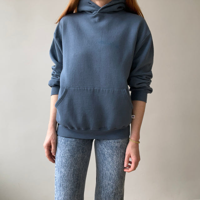 1990s Faded Blue/Grey Blank Russell Hoodie