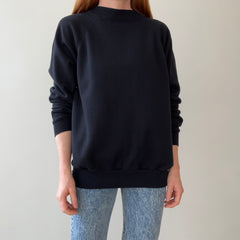 1980s Blank Black Raglan by Pannill