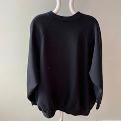 1990s Blank 3XL Black Sweatshirt - Great Fit