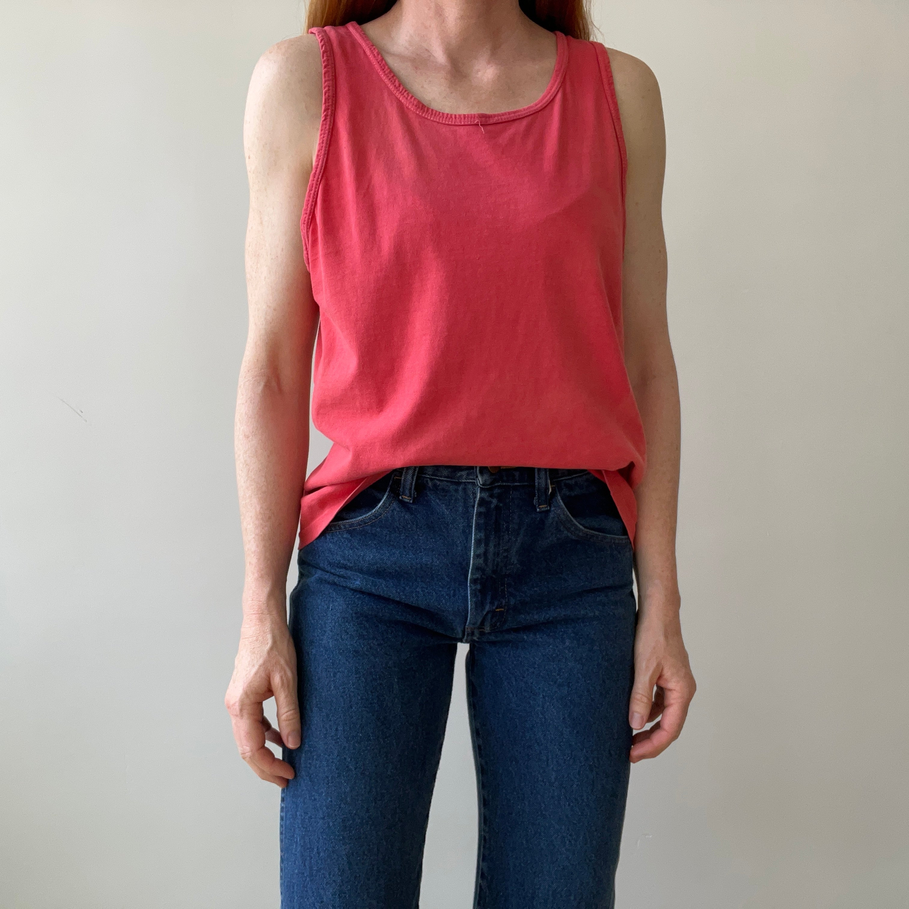 1980 Faded Red Long Beach California Tank-Top - LB Friends, THIS!