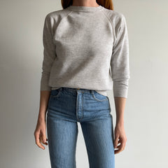 1980s (Early) Blank Lighter Gray Raglan - Smaller Size