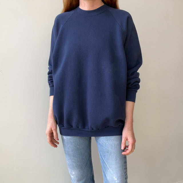 1990s Blank Navy Sweatshirt