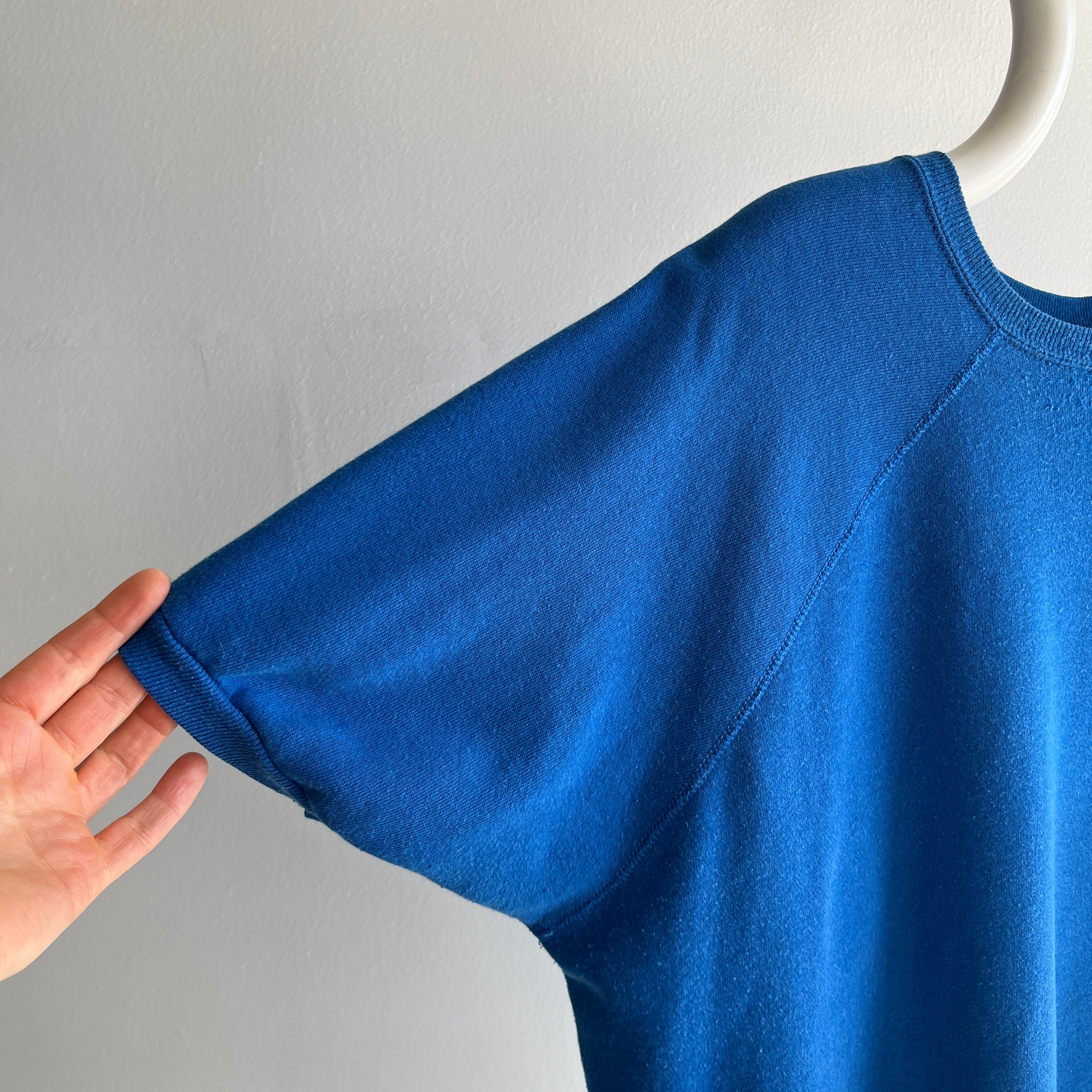 1980s Super Soft Larger Blue Warm Up Sweatshirt