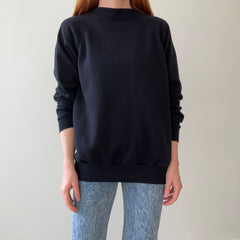 1980s Blank Black Raglan by Pannill