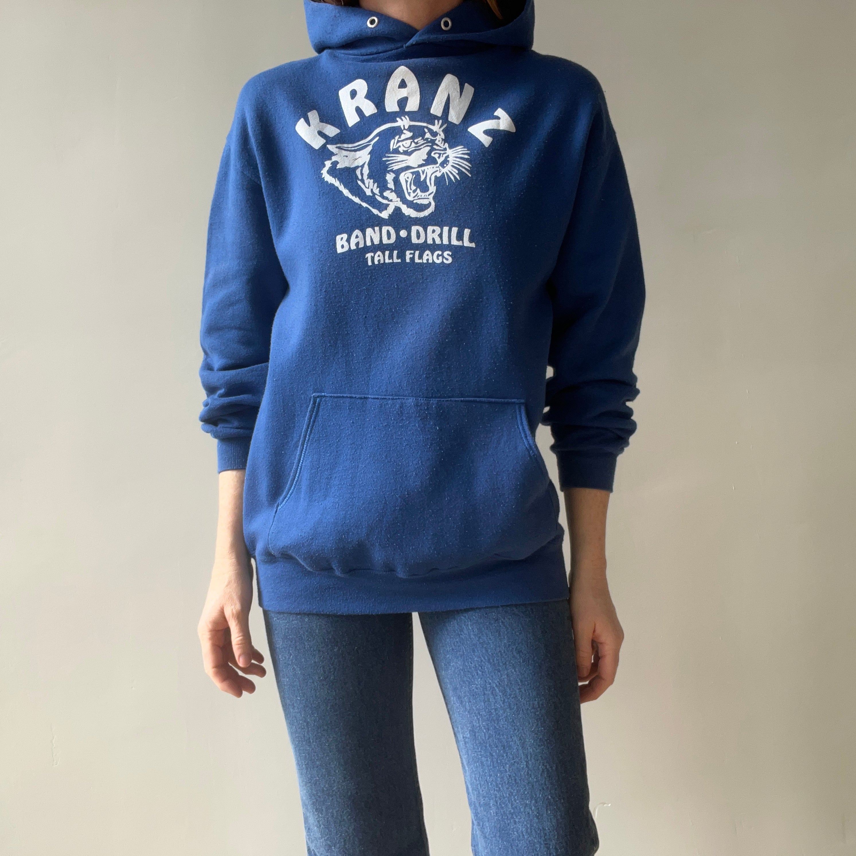 1980/90s Kranz Band Drill Tall Flags Pull Over Hoodie by Jerzees