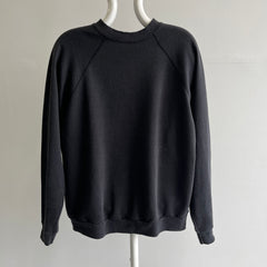1980/90s Tultex Split Collar Blank Black Sweatshirt