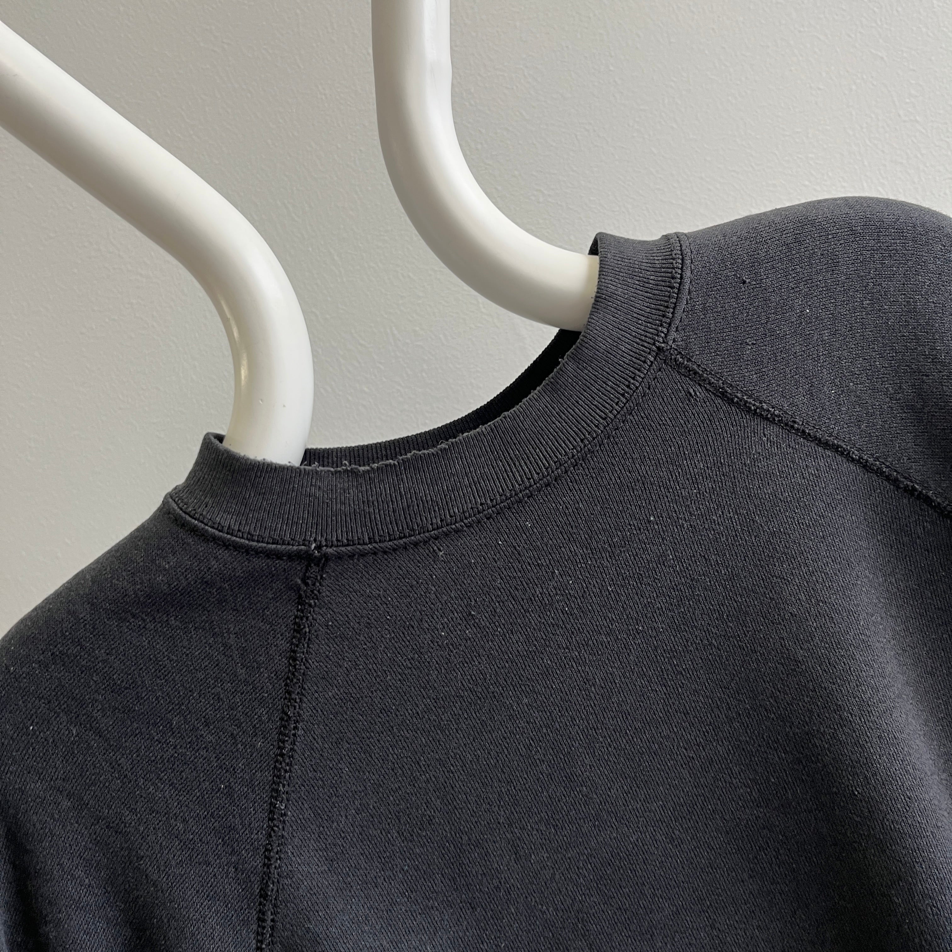 1980/90s Tultex Split Collar Blank Black Sweatshirt