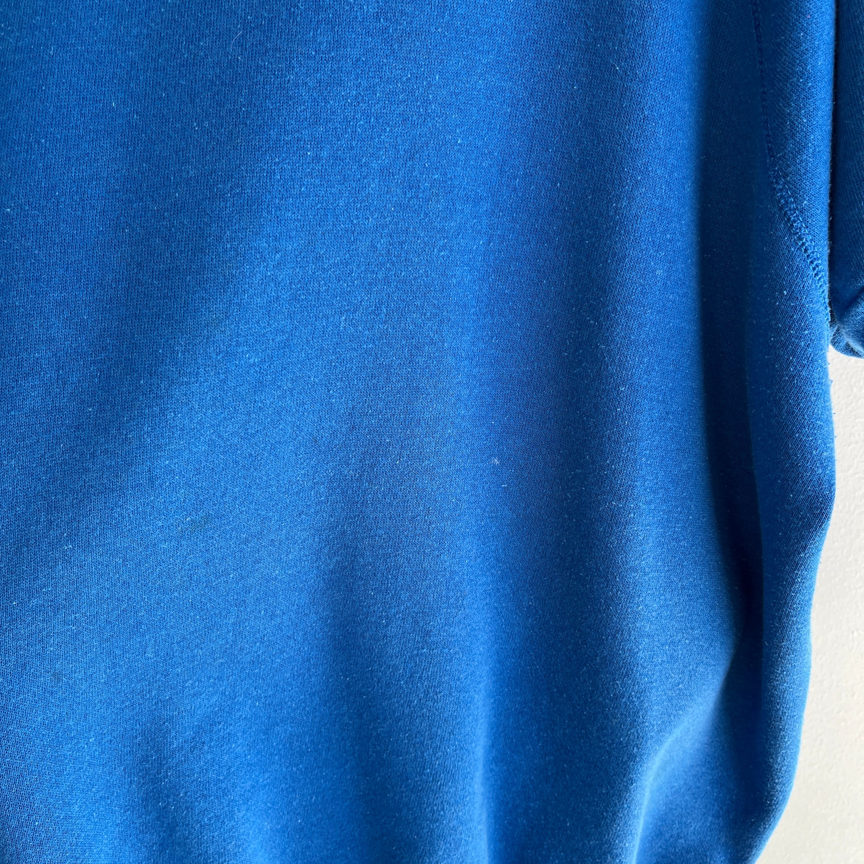 1980s Super Soft Larger Blue Warm Up Sweatshirt