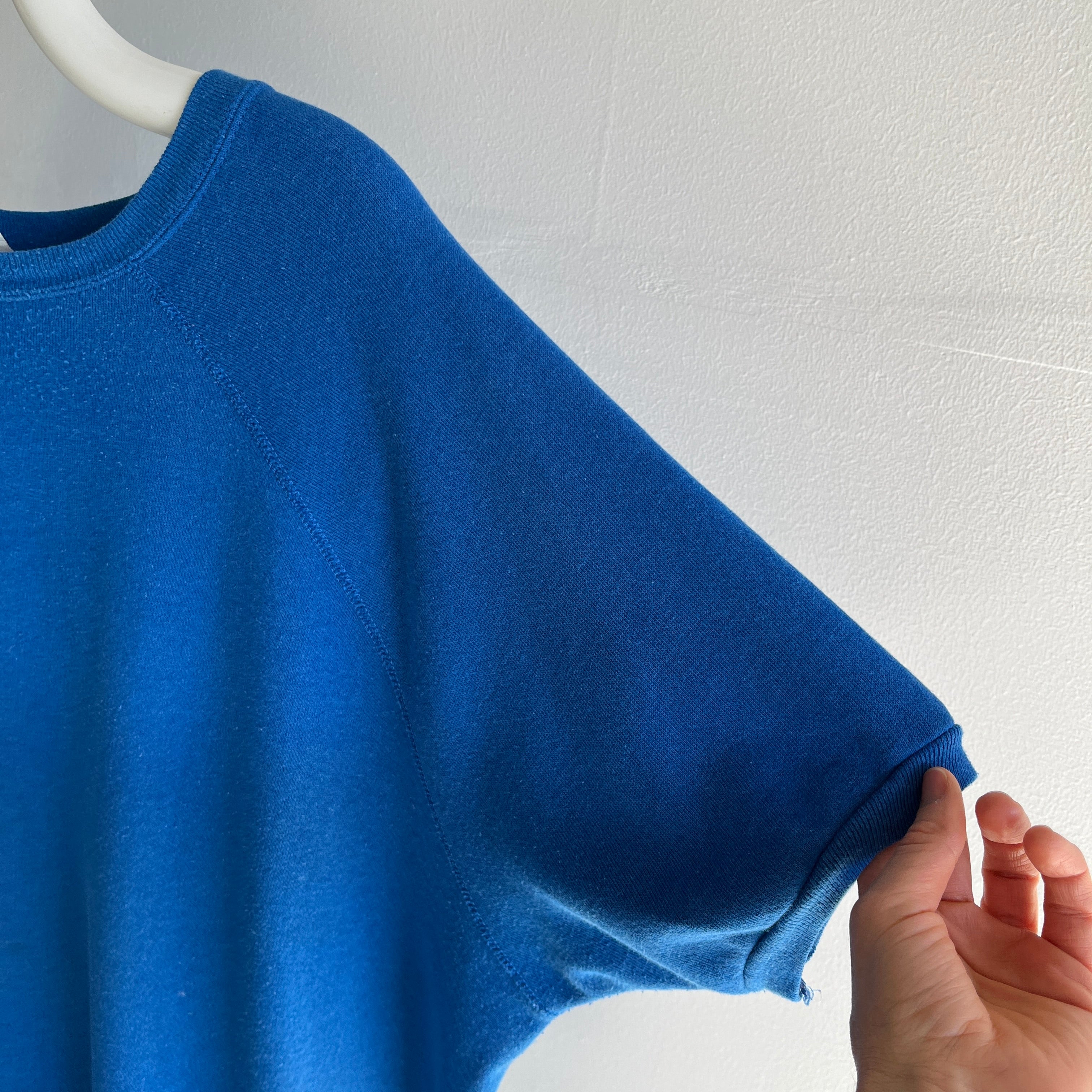 1980s Super Soft Larger Blue Warm Up Sweatshirt
