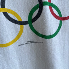 1990s USA Made White to Ecru From Age Olympic Cotton T-Shirt