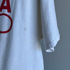 1990s USA Made White to Ecru From Age Olympic Cotton T-Shirt