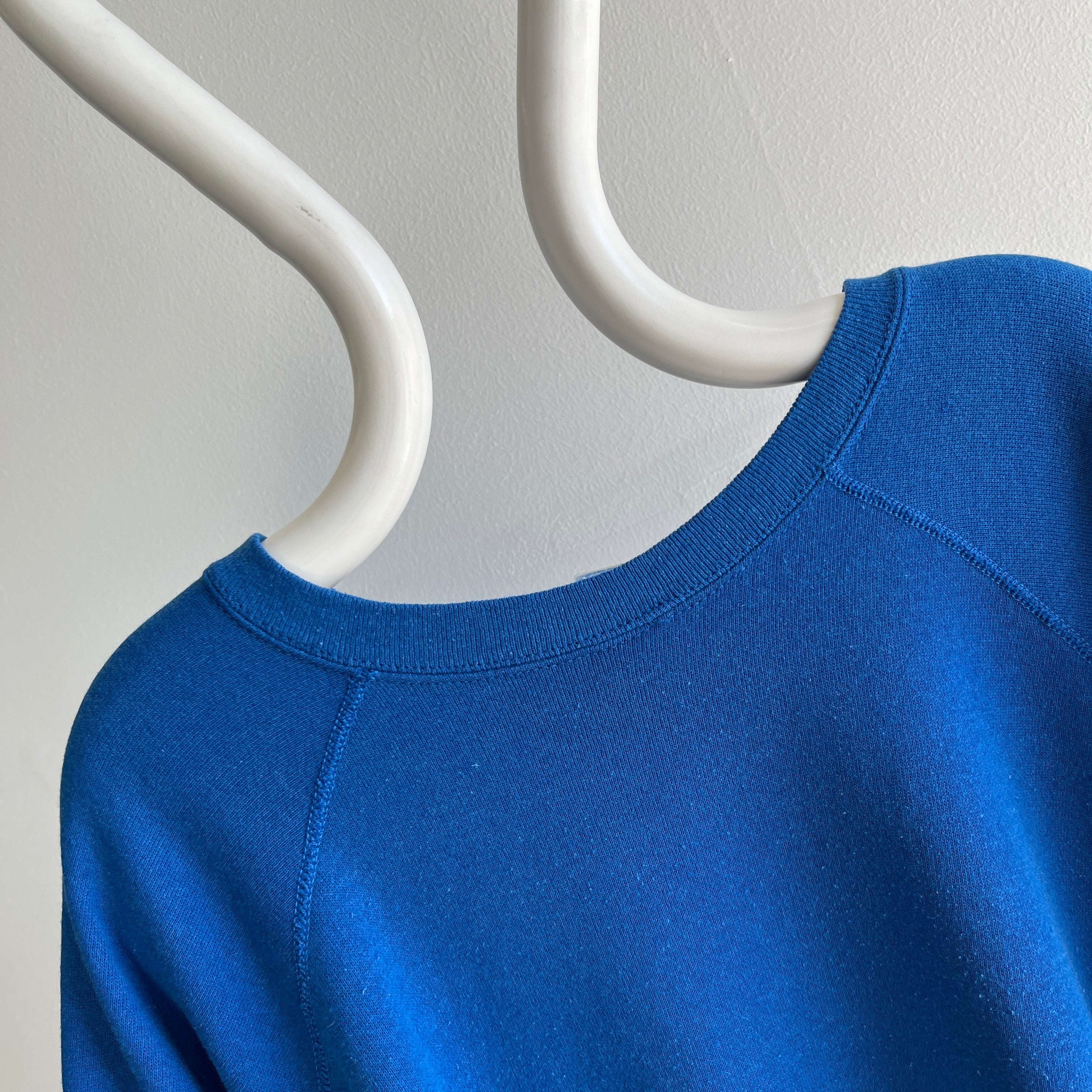 1980s Super Soft Larger Blue Warm Up Sweatshirt