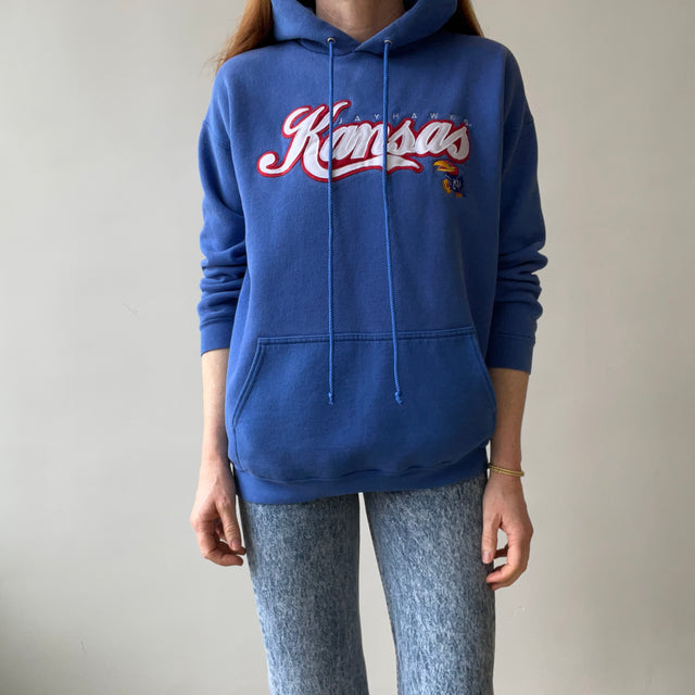 1980s Blue Kansas Jayhawks Hoodie