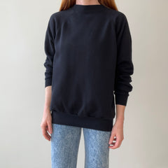 1980s Blank Black Raglan by Pannill