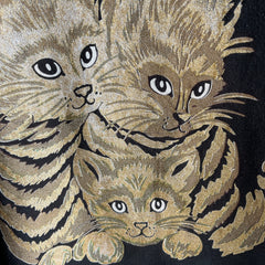 1980s Medium Weight Sparkly Cat Sweatshirt