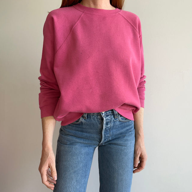 1990s Paint and Other Stained Blank Barbie Pink Sweatshirt by HHW