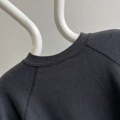 1980/90s Tultex Split Collar Blank Black Sweatshirt