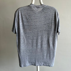 1980s Tissue Paper Thin Worn Beyond Gray T-Shirt - WOW