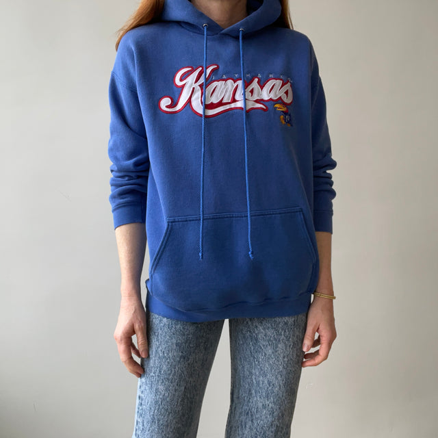 1980s Blue Kansas Jayhawks Hoodie