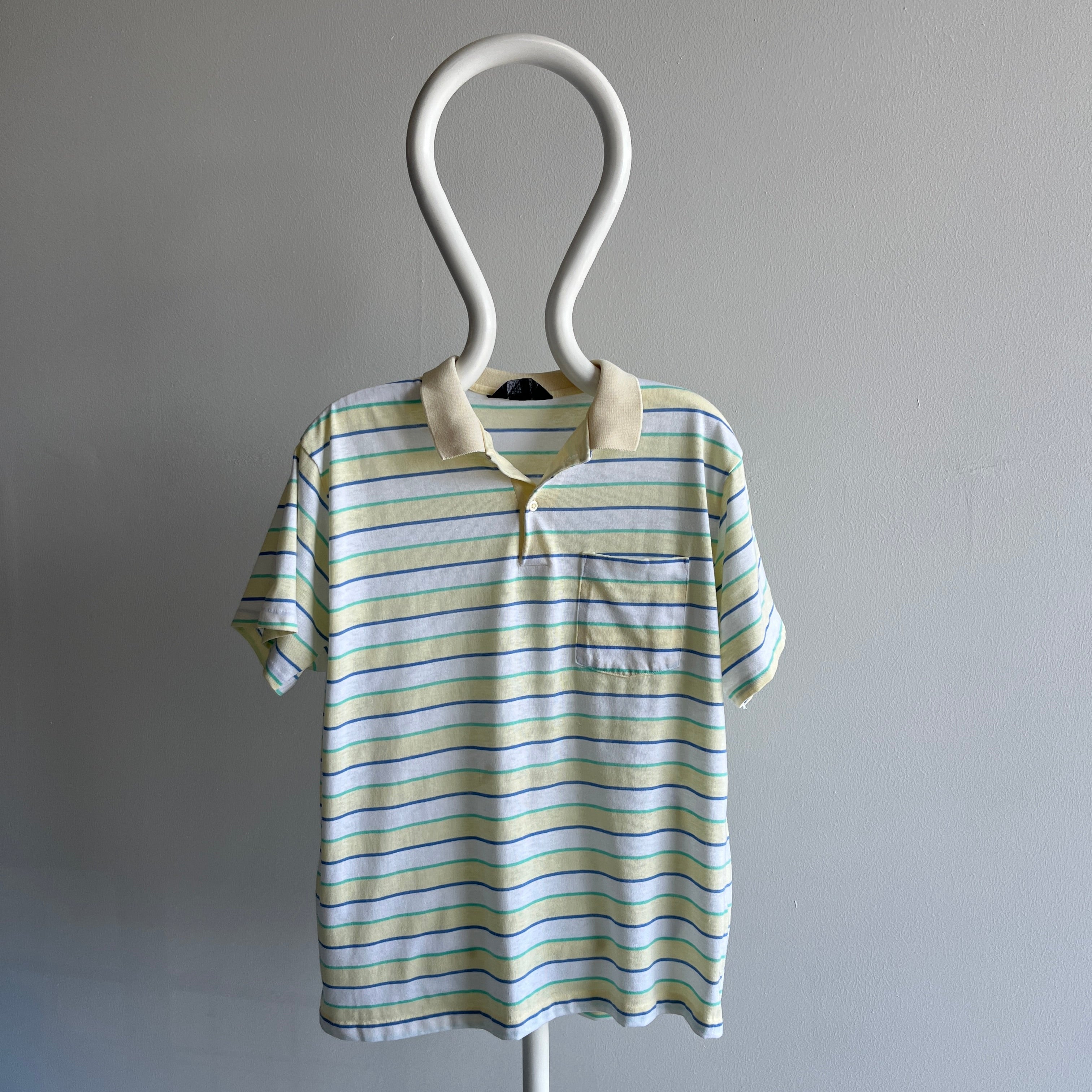 1980s Striped Polo Shirt