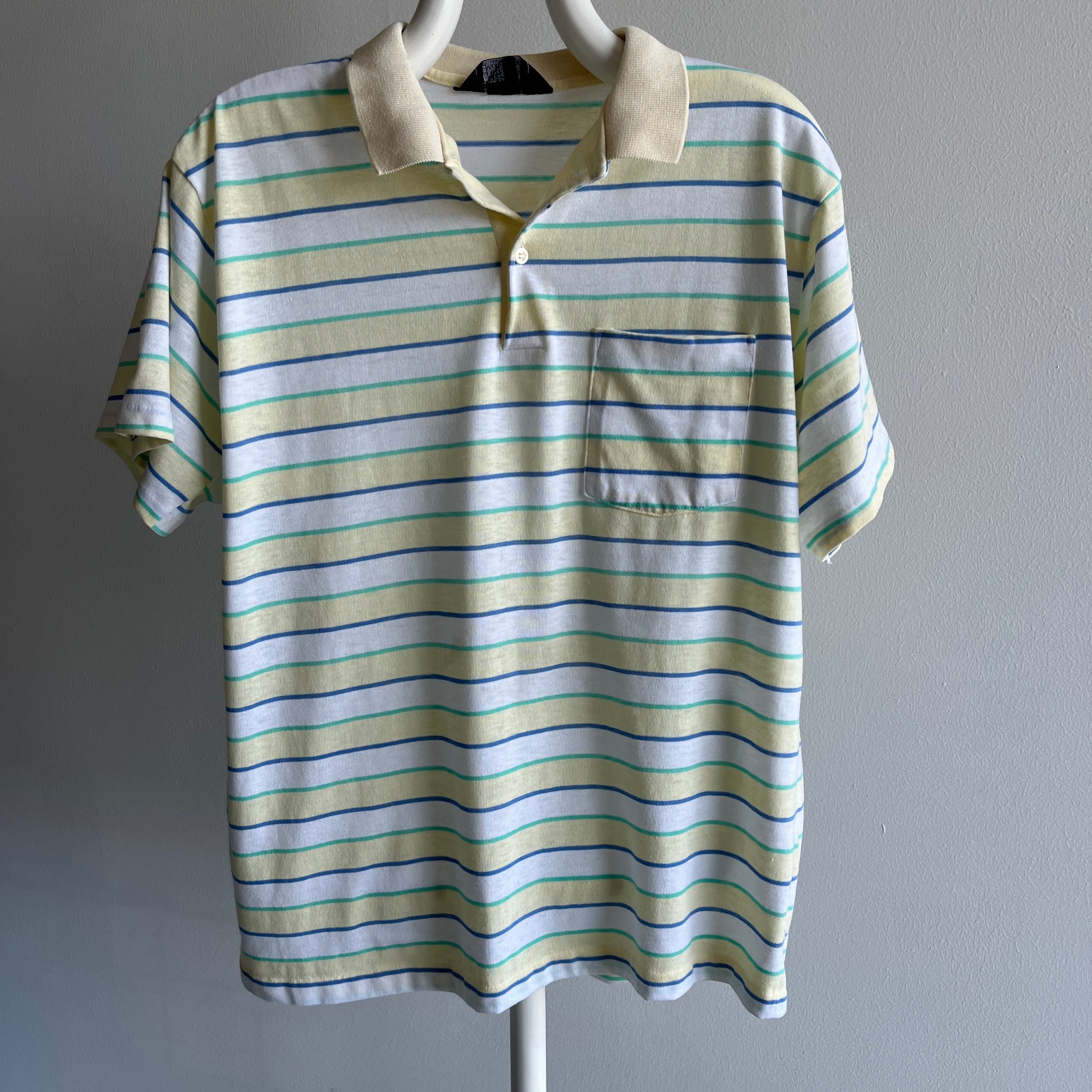 1980s Striped Polo Shirt