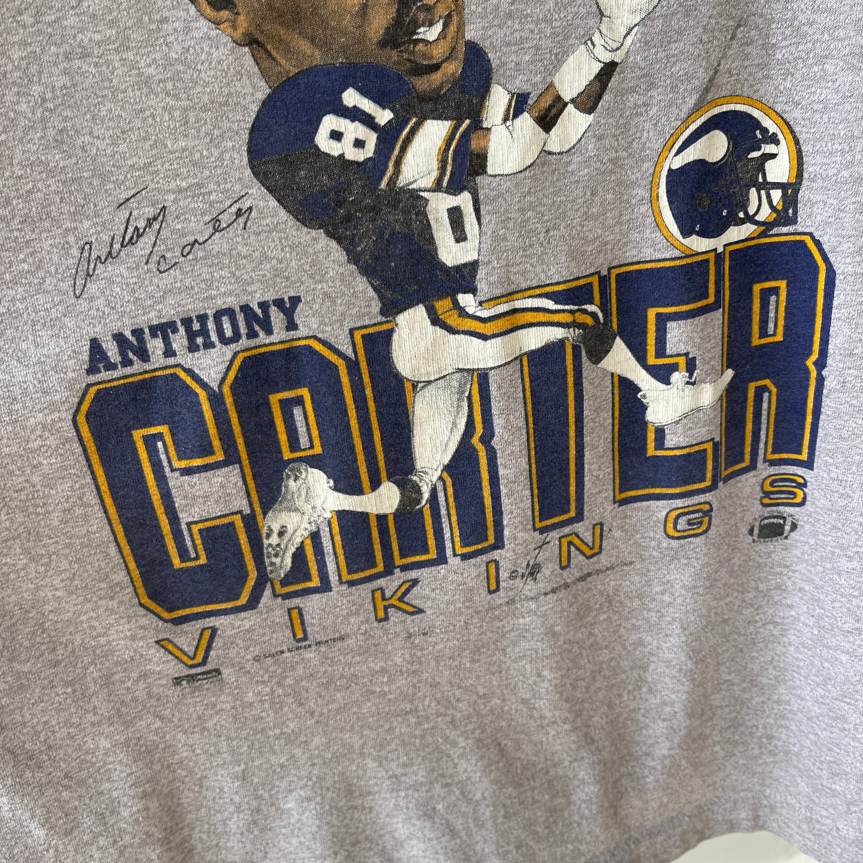 1980s Anthony Carter - Minnesota Vikings - T-Shirt - Hall Of Famer!