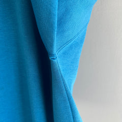 1980s Single V Super Soft Turquoise Sweatshirt - WOW