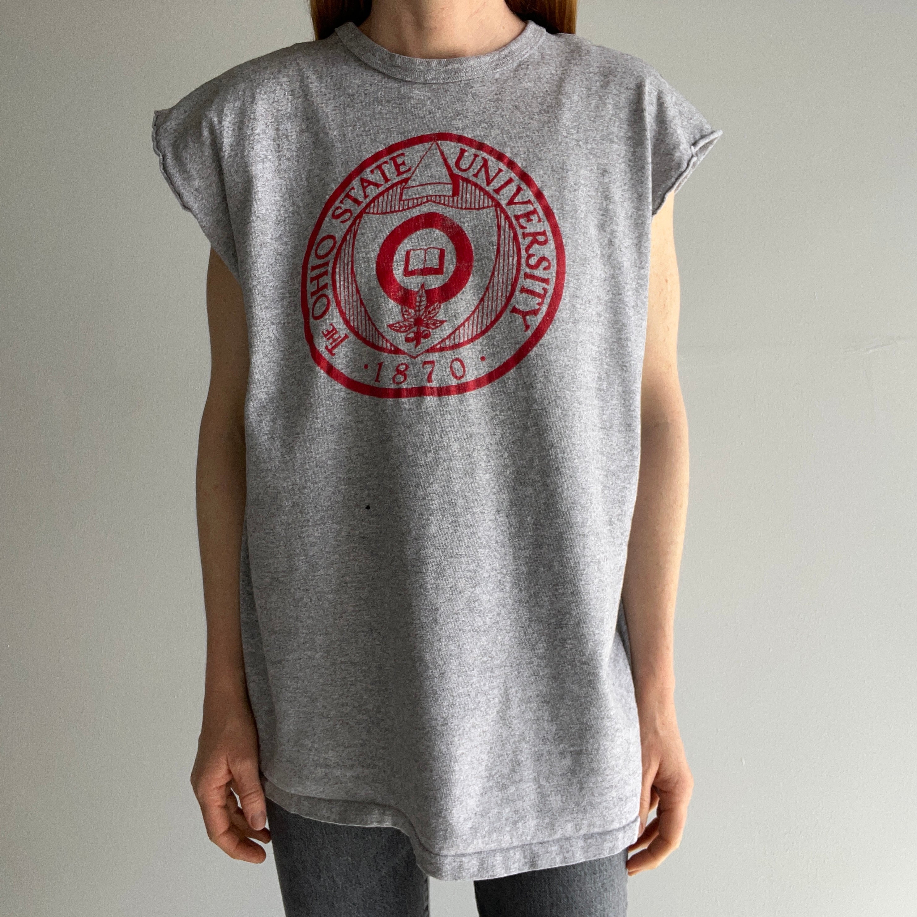 1980s The Ohio State Cut Sleeve T-Shirt by Champion Brand
