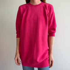 1980s Hot Pink Sweatshirt Dress By Bassett Walker - Oh My!