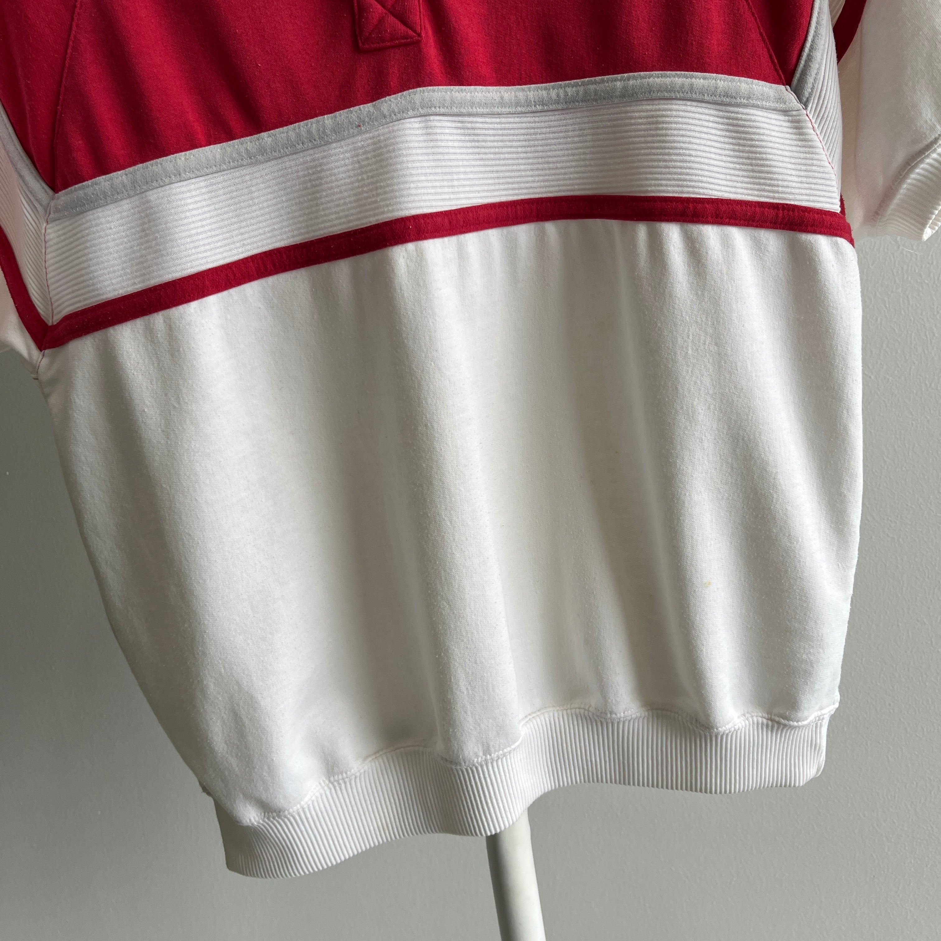 1980s St. John's Bay Warm Up/Shirt Color Block Polo