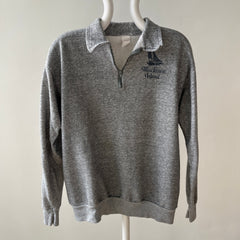 1980s Mackinac Island 1/4 Zip Up Henley Sweatshirt - THIS