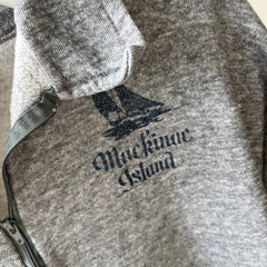 1980s Mackinac Island 1/4 Zip Up Henley Sweatshirt - THIS