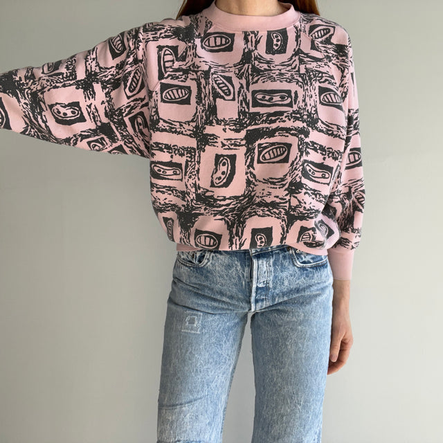 1980s Microbe (?) Super Cool Pale Pink Sweatshirt