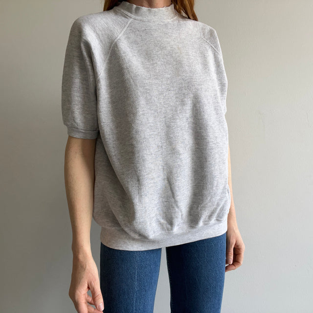 1990s Classic Light Gray Warm Up Sweatshirt - Stained