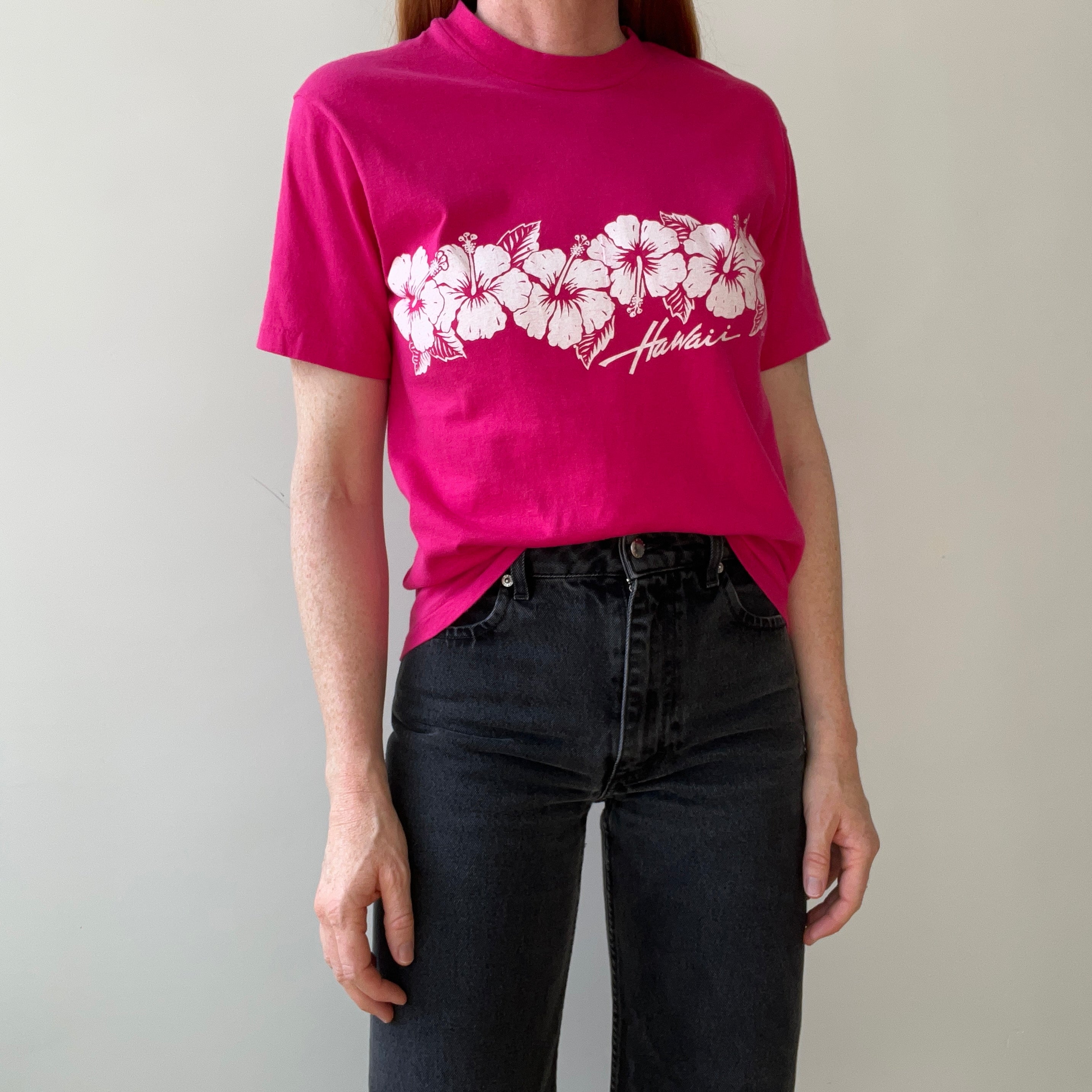 1980s Pink Hawaii T Shirt - Classic Tourist Tee