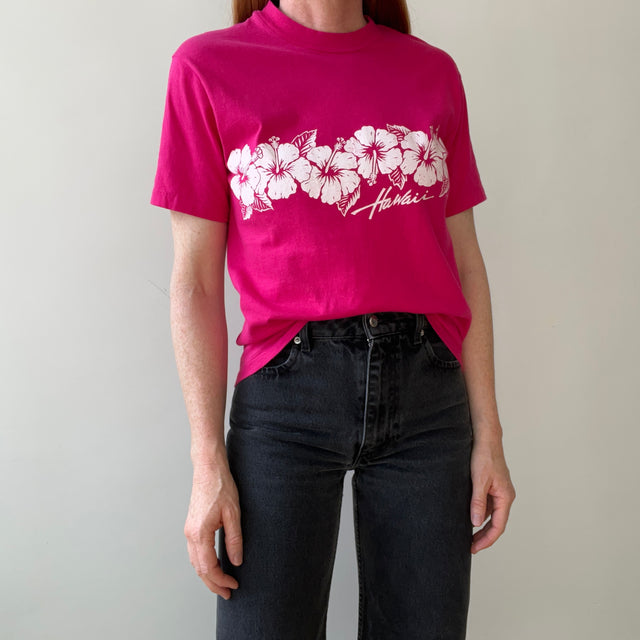 1980s Pink Hawaii T Shirt - Classic Tourist Tee