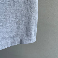 2000s Single Stitch Solid Gray Pocket T-shirt by Hanes