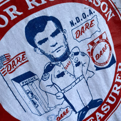 1980s Vote For Richerson For D.A.R.E. Treasurer Paint Stained T-Shirt