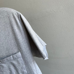 2000s Single Stitch Solid Gray Pocket T-shirt by Hanes