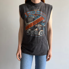 1992 ONE-OF-A-KIND OOAK 3D Emblem Mended Harley Tank Top That Was A Rag And Brought Back To Life