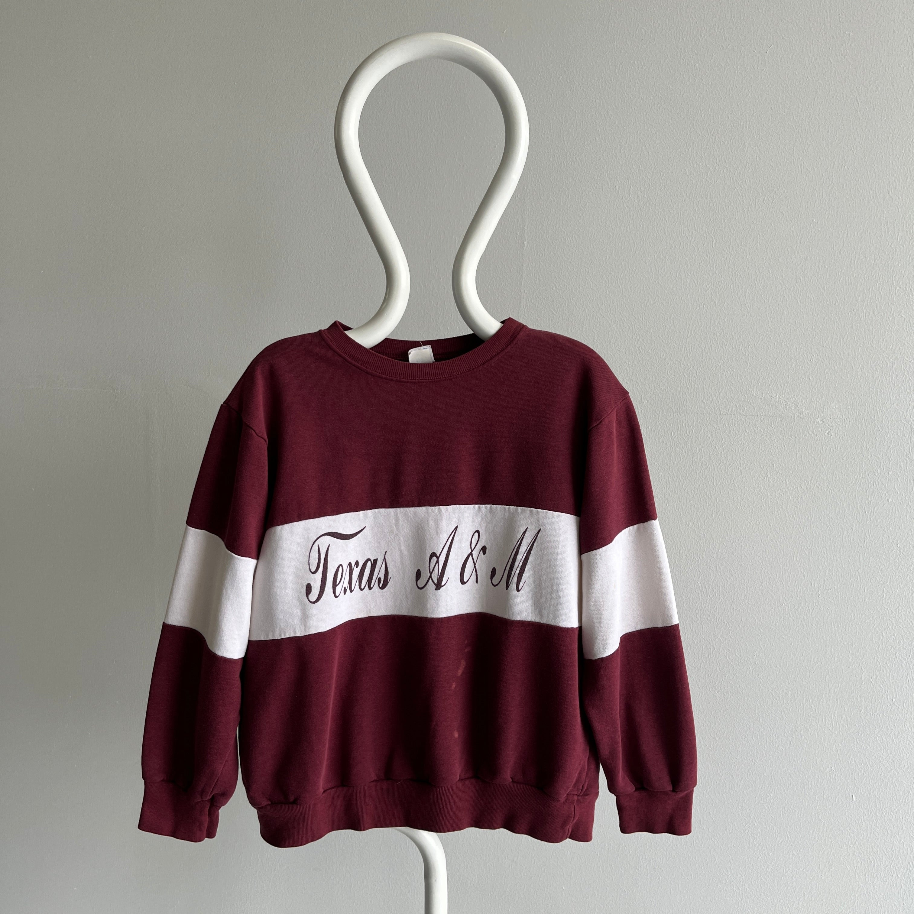 1970/80s Champion Brand Texas A&M Color Block Sweatshirt