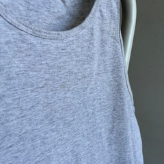 1980s Jerzees Gray Cotton Tank Top