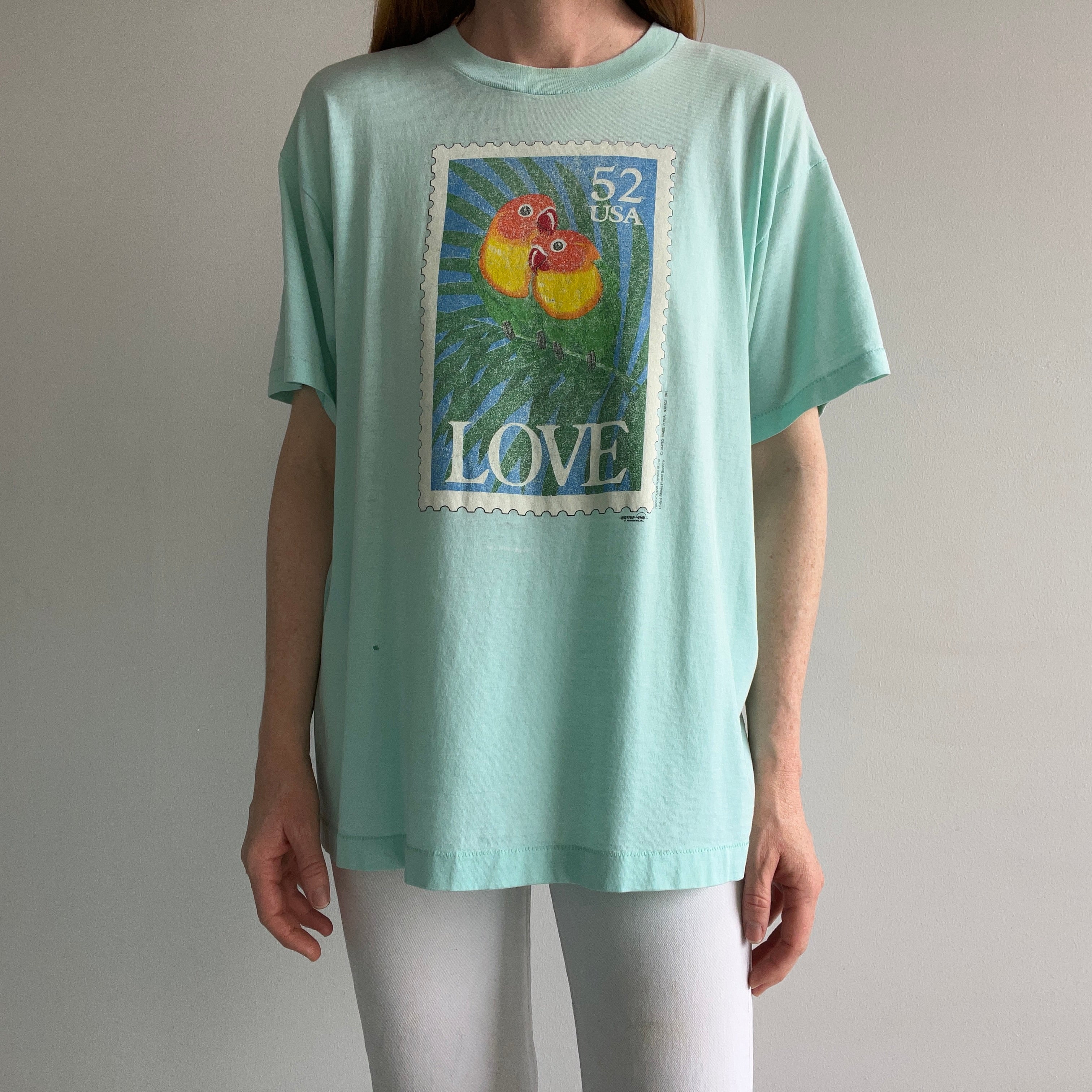 1991 USPS 52 Cent Stamp T-Shirt with a Parrot