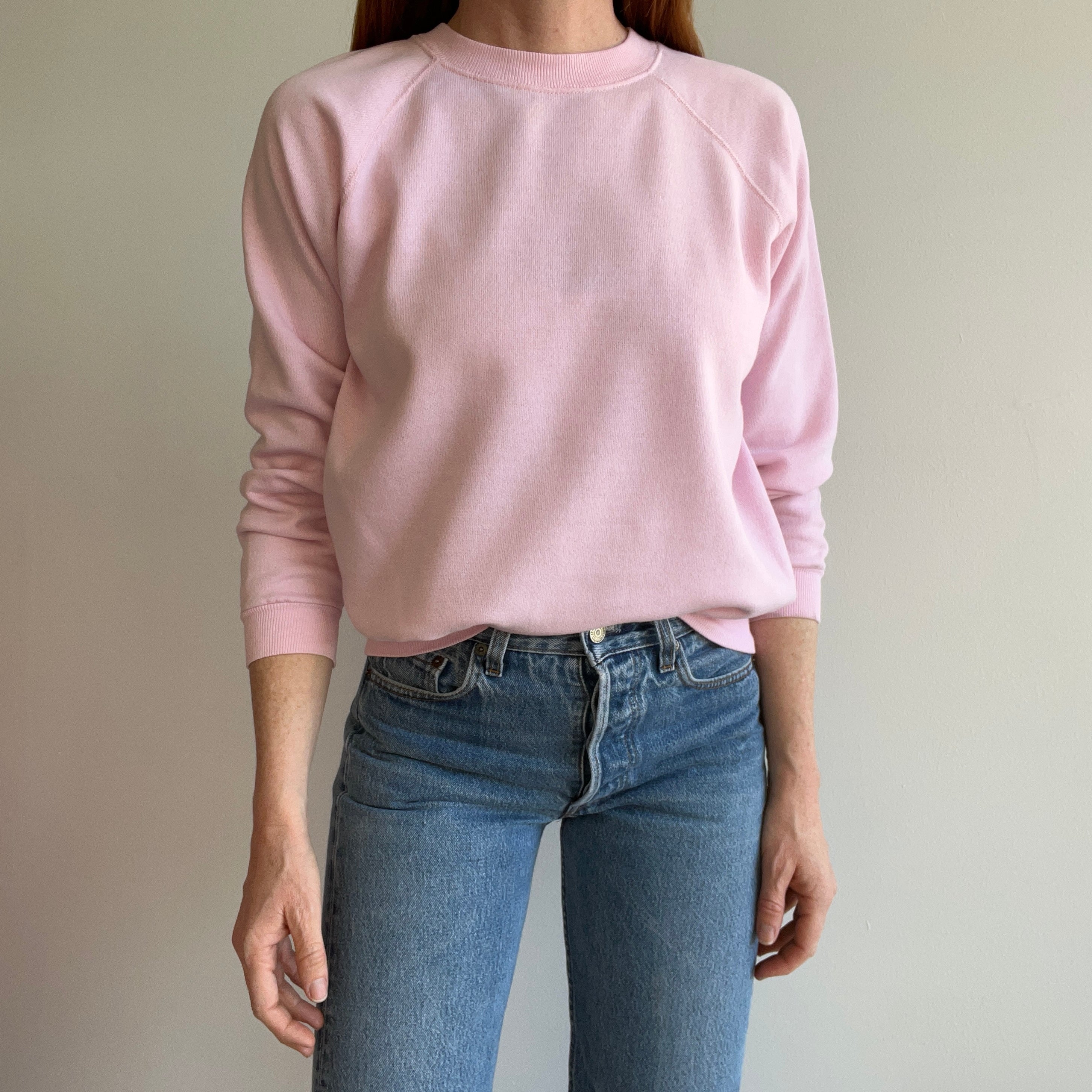 1980s Baby Pink Smaller Raglan by Hanes