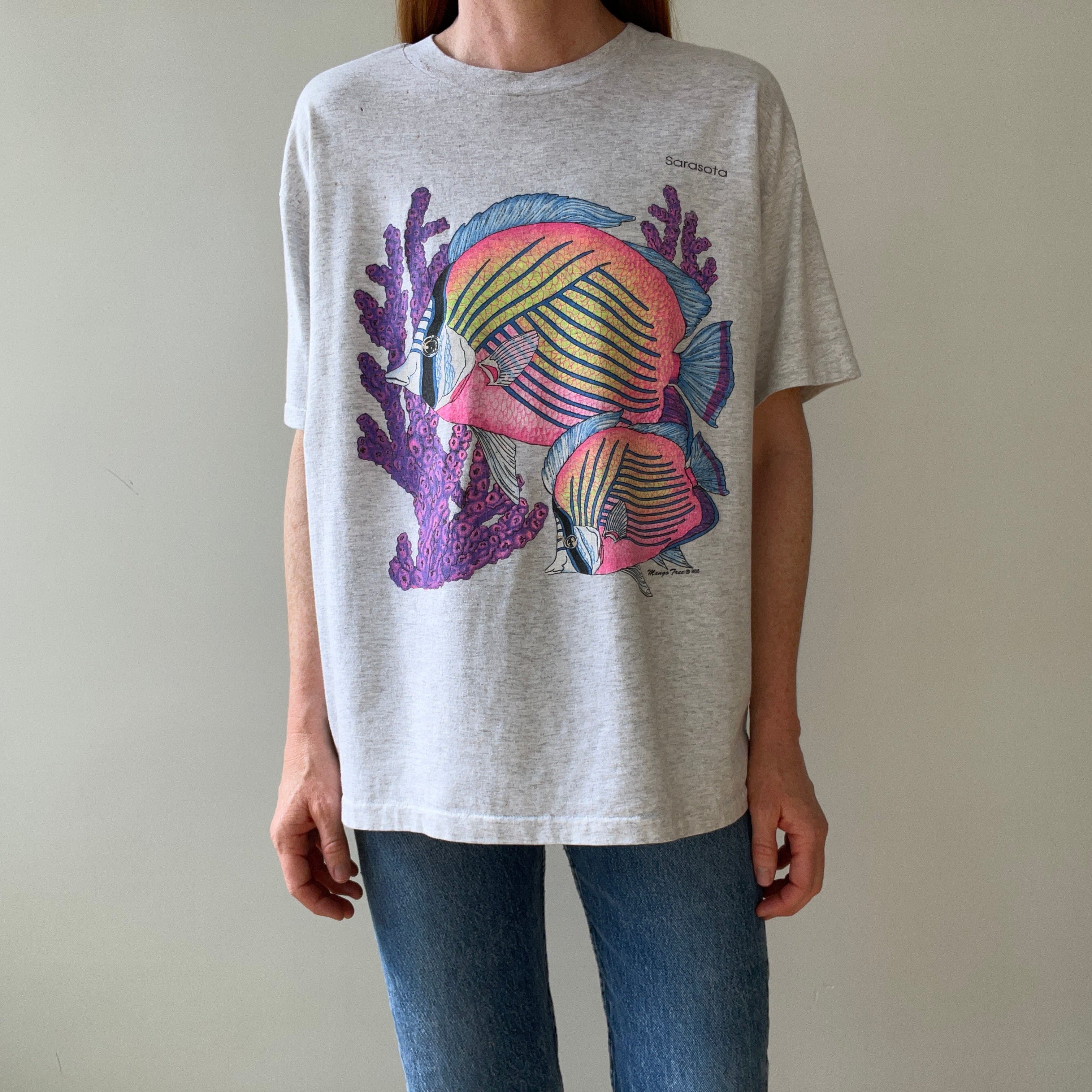 1990s Sarasota Fish Graphic T Shirt - GREAT FIT!!!!