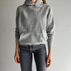 1980s Perfect Generic Gray Pull Over Hoodie with Dreamy Sleeves