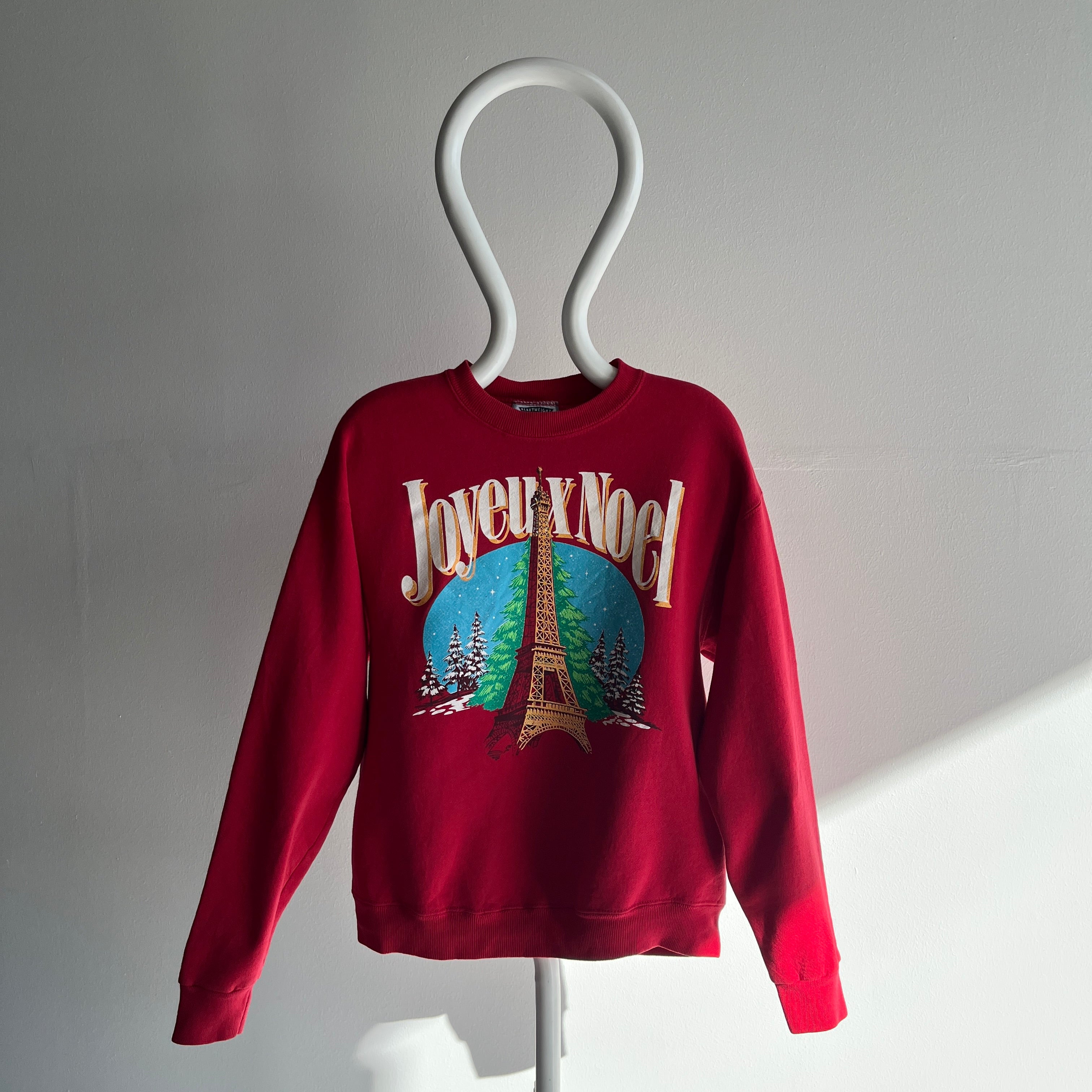 1980s Joyeux Noel Eiffel Tower USA Made Sweatshirt