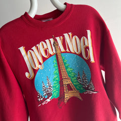 1980s Joyeux Noel Eiffel Tower USA Made Sweatshirt