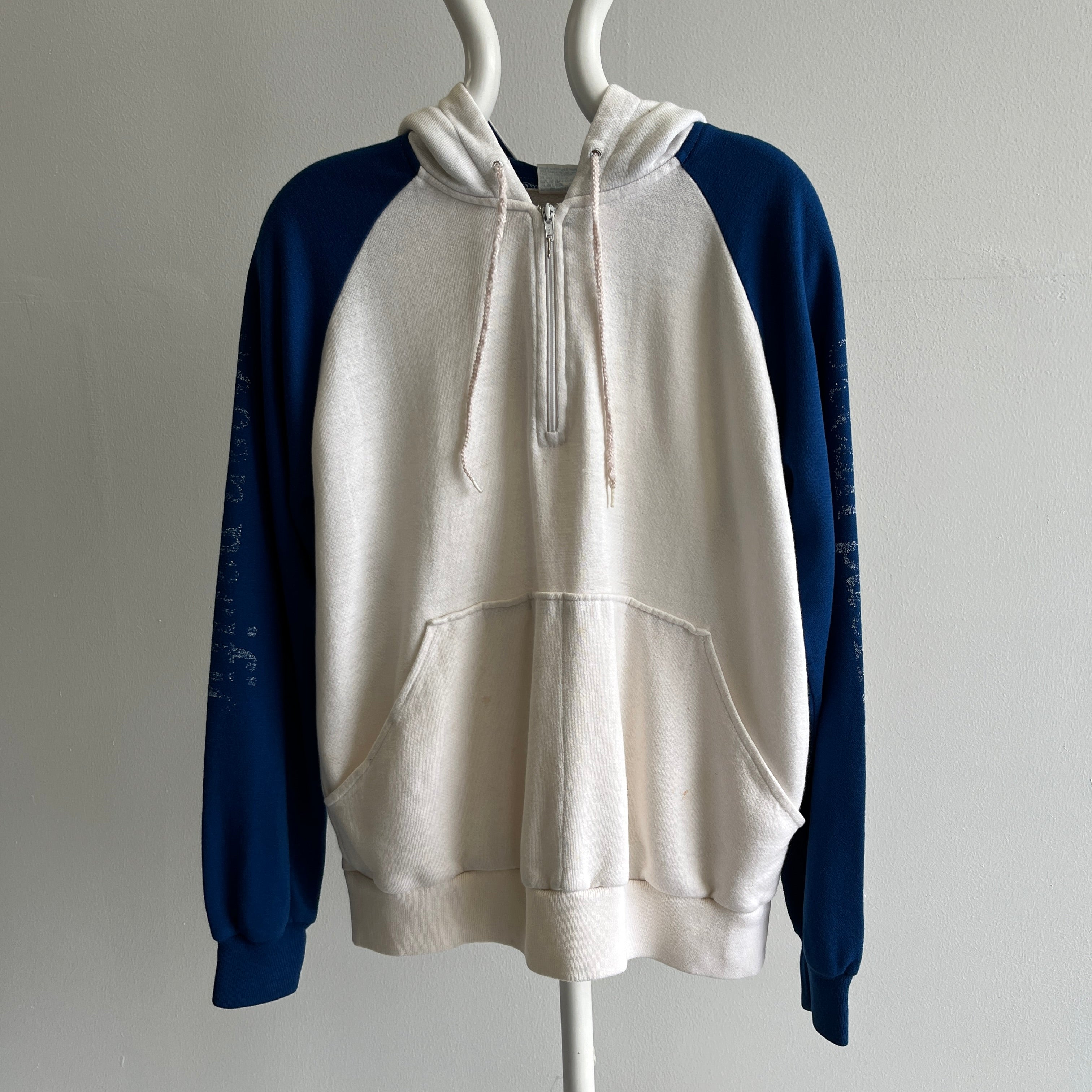 1980s Ocean Pacific 1/2 Zip Worn Out Hoodie