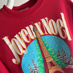 1980s Joyeux Noel Eiffel Tower USA Made Sweatshirt